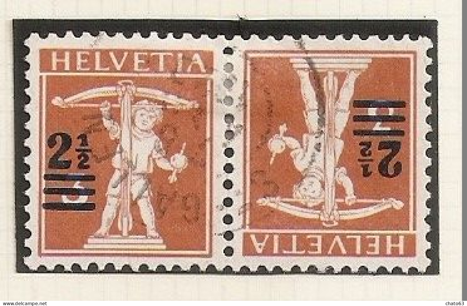 SUIZA. 1921. Tête-bêche . YT 179 A - Tete Beche