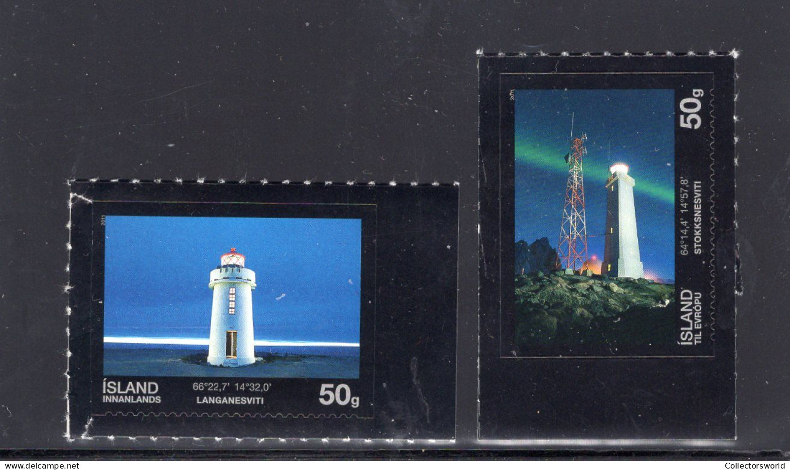 Iceland 2011 Serie 2v Lighthouse Phare Leuchtturm Self-Adh MNH - Unused Stamps