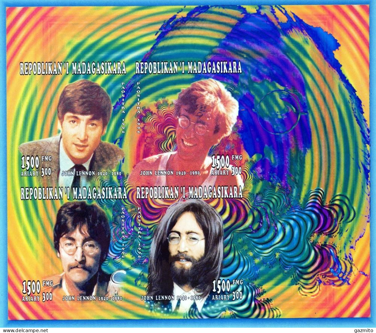 Madagascar 1996, Beatles, 4val In BF IMPERFORATED - Singers