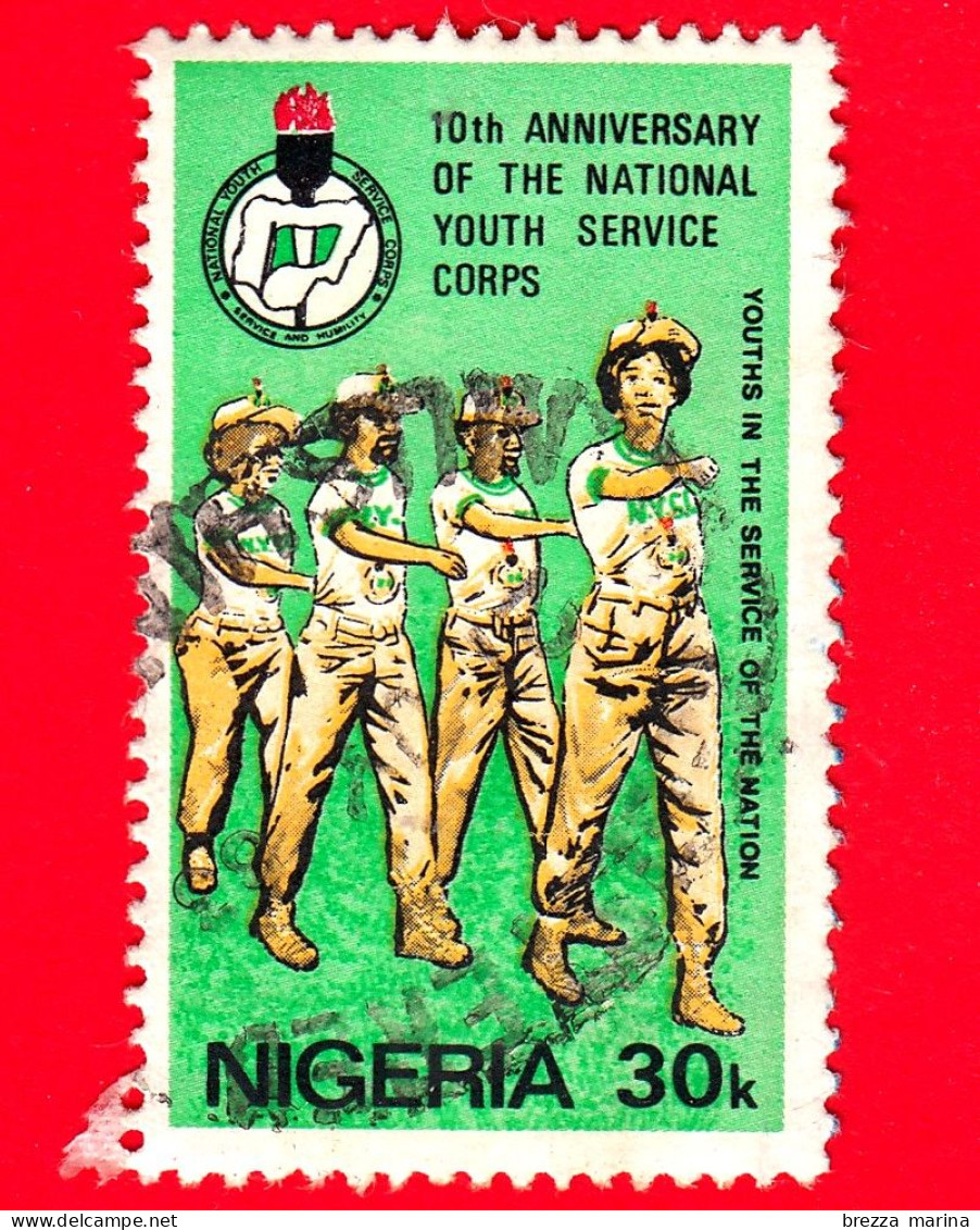 NIGERIA  - Usato - 1983 - 10 Anni Del Corpo Nazionale Dei Servizi Giovanili - Giovani Al Servizio Della Nazione - 30 - Nigeria (1961-...)