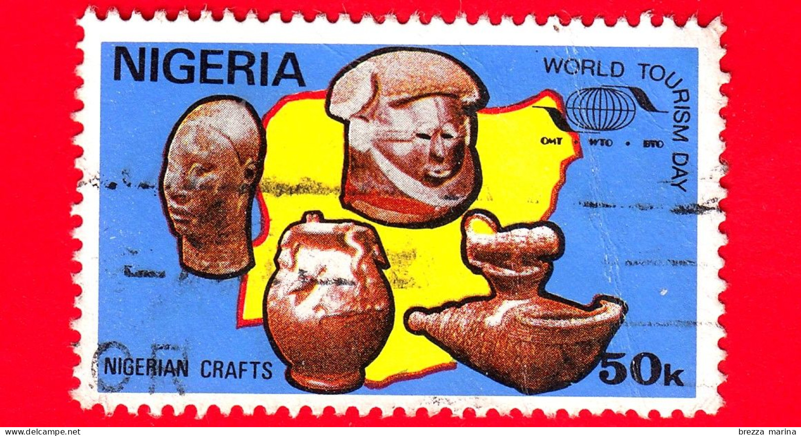 NIGERIA  - Usato - 1985 - Giornata Mondiale Del Turismo - Artigianato Nigeriano - Crafts - 50 - Nigeria (1961-...)