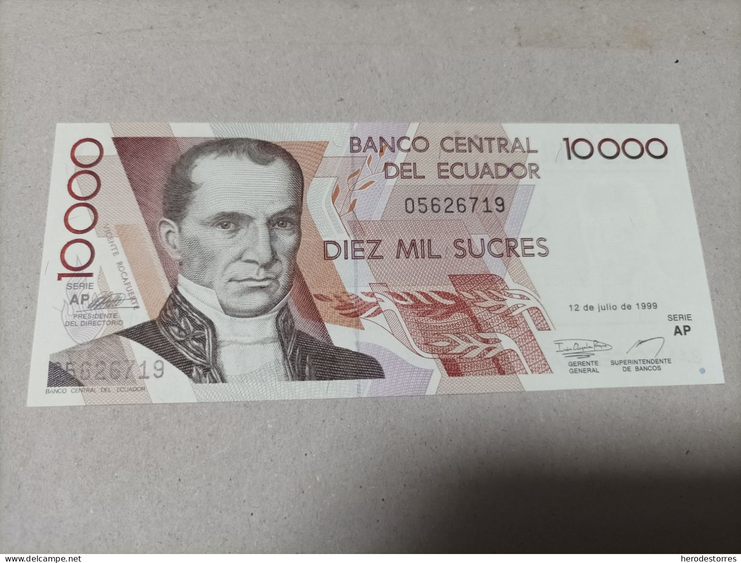 Billete De Ecuador De 10000 Sucres, Año 1999, UNC - Equateur