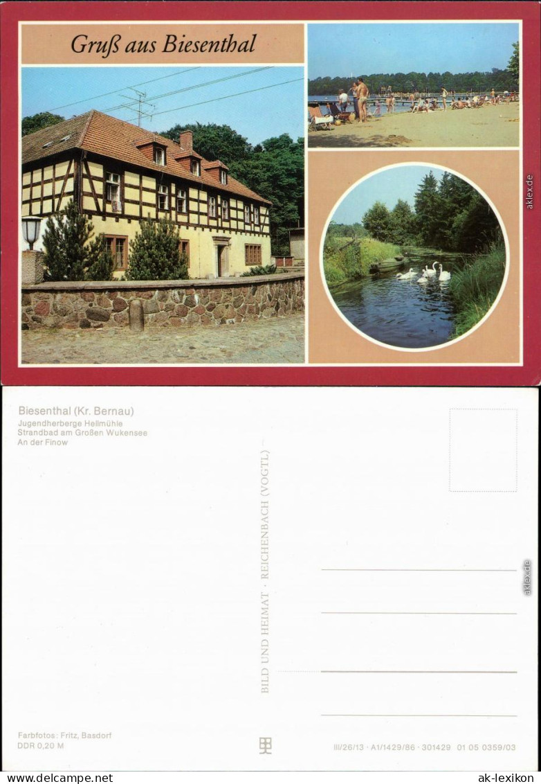 Biesenthal Jugendherberge Hellmühle, Strandbad Am  Finow 1986 - Biesenthal