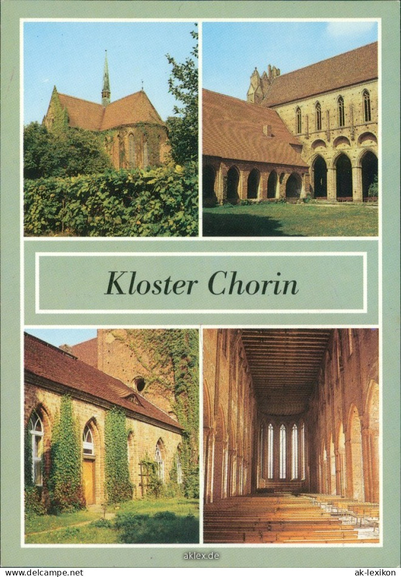 Chorin Kloster: Klosterhof, östl. Kreuzgang, Kirchenschiff 1989 - Chorin