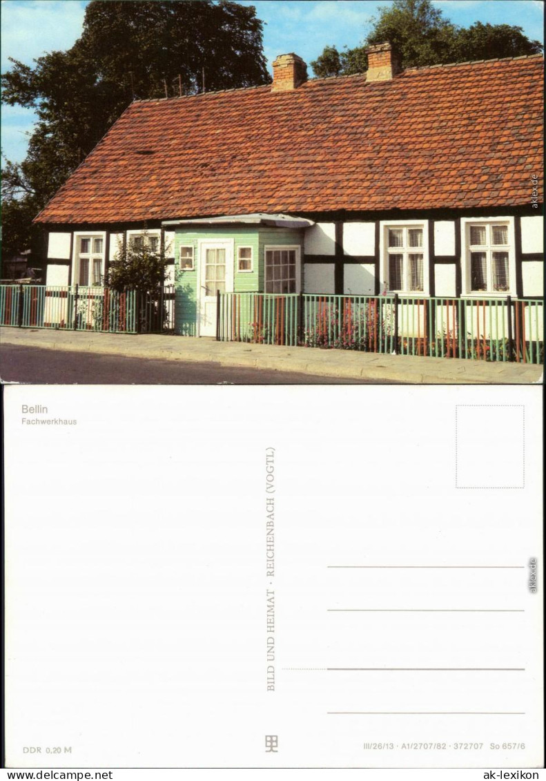 Ansichtskarte Bellin-Ueckermünde Fachwerkhaus 1982 - Ückermünde