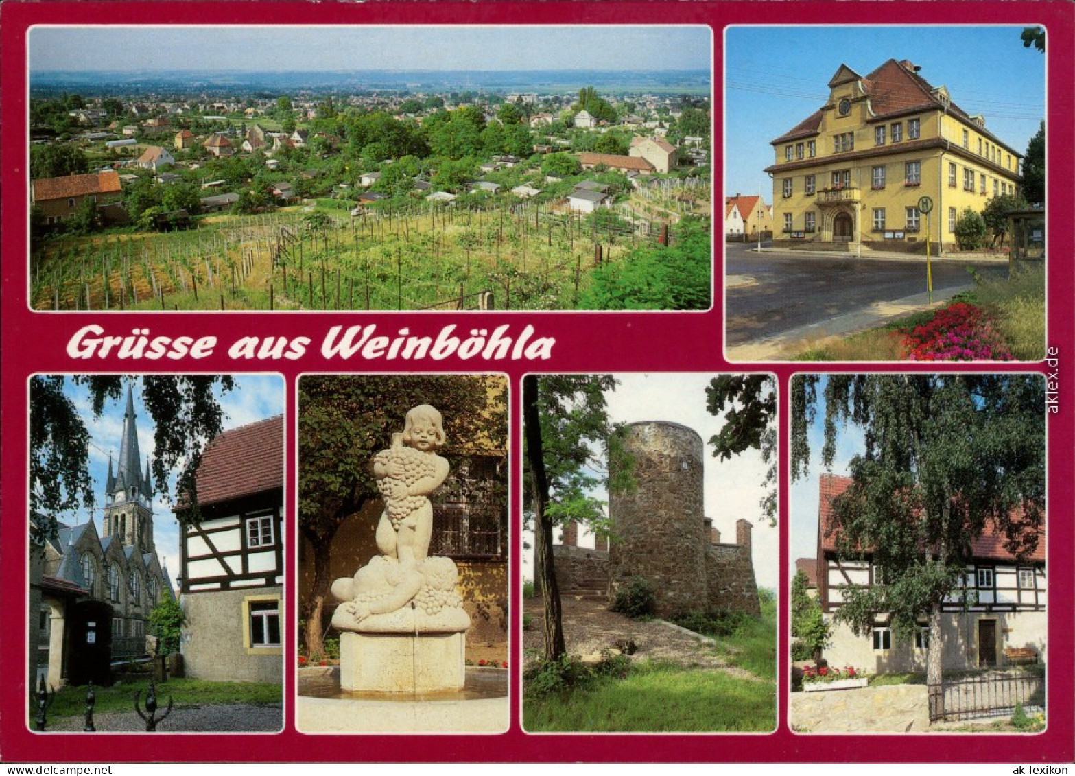 Weinböhla Blick Von Der "Ruine" über Die Stadt, Rathaus, Kirche Die  1999 - Weinböhla