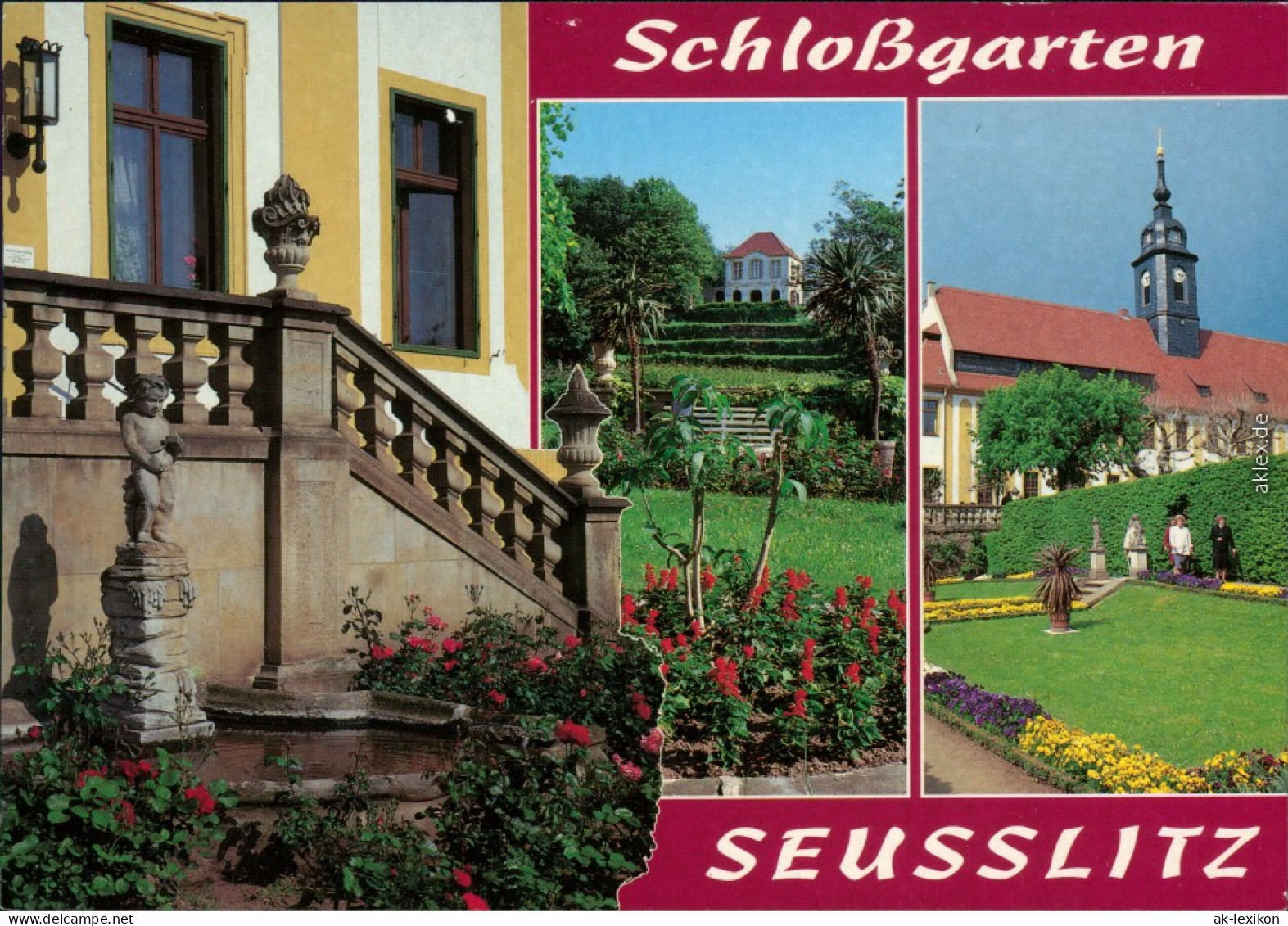 Ansichtskarte Diesbar-Seußlitz-Nünchritz (Elbe) Schloßgarten 1992 - Diesbar-Seusslitz