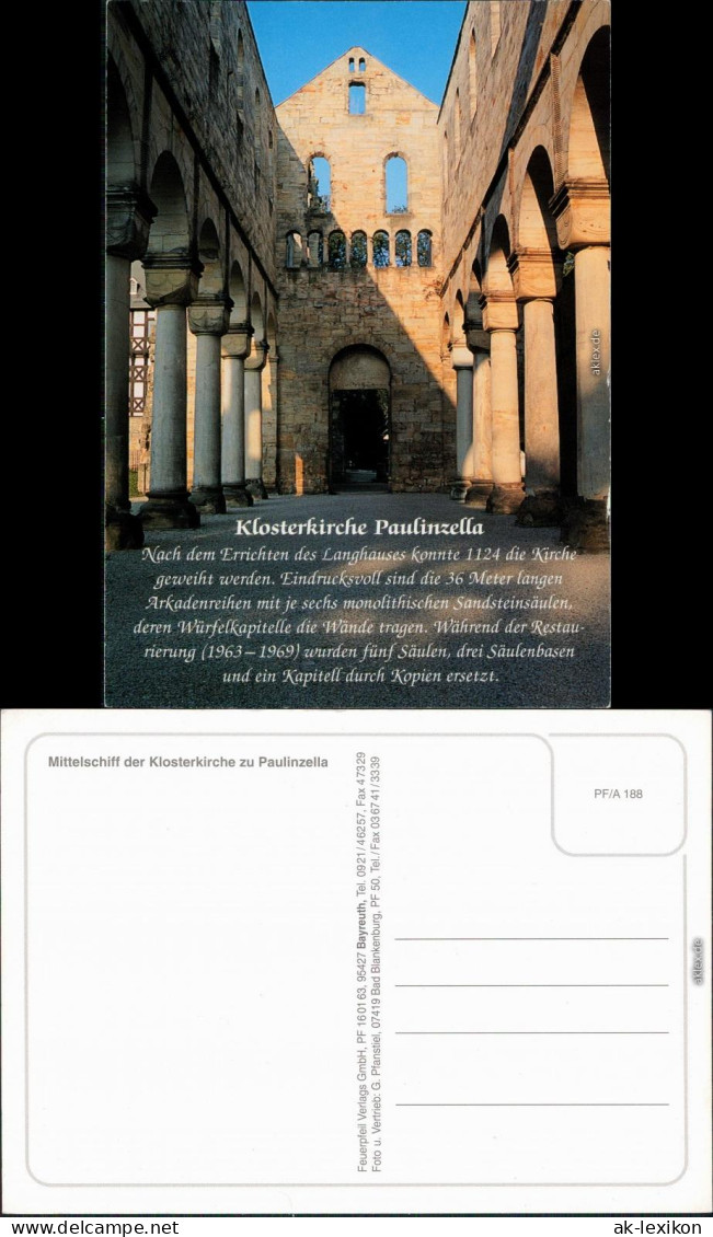 Ansichtskarte Paulinzella-Stadtilm Mittelschiff Der Klosterkirche 2003 - Stadtilm