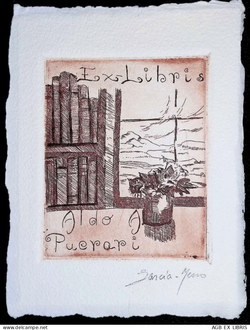 EX LIBRIS C3 C5 LUISA GARCIA MURO Per ALDO A PUERARI L15-F01 - Exlibris