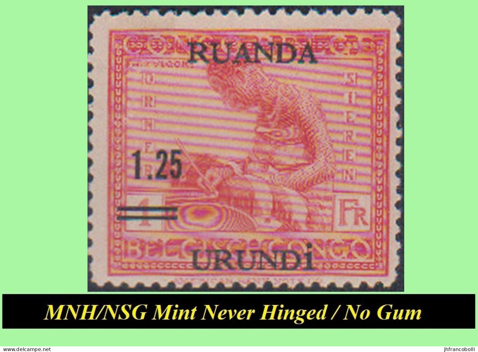 1931 ** RUANDA-URUNDI RU 090/091 MNH/NSG VLOORS -4- WITH OVERPRINT ( X 2 Stamps) NO GUM - Nuovi