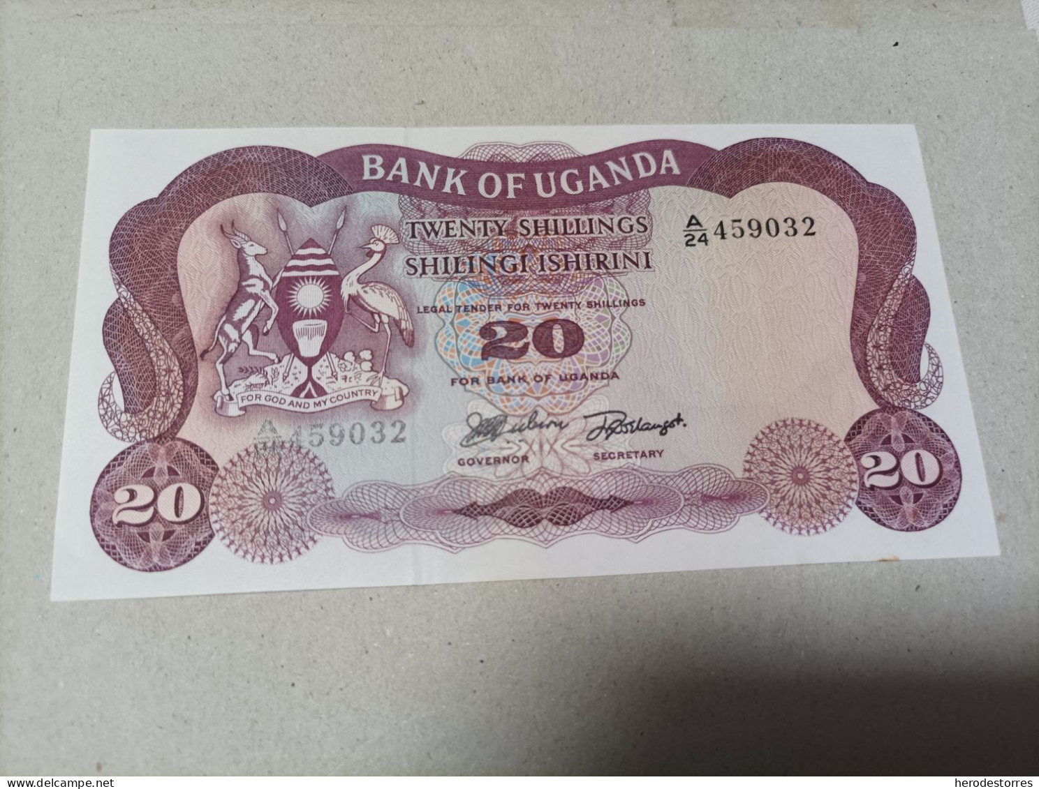 Billete De Uganda De 20 Schilings, Serie A, Año 1966, UNC - Ouganda