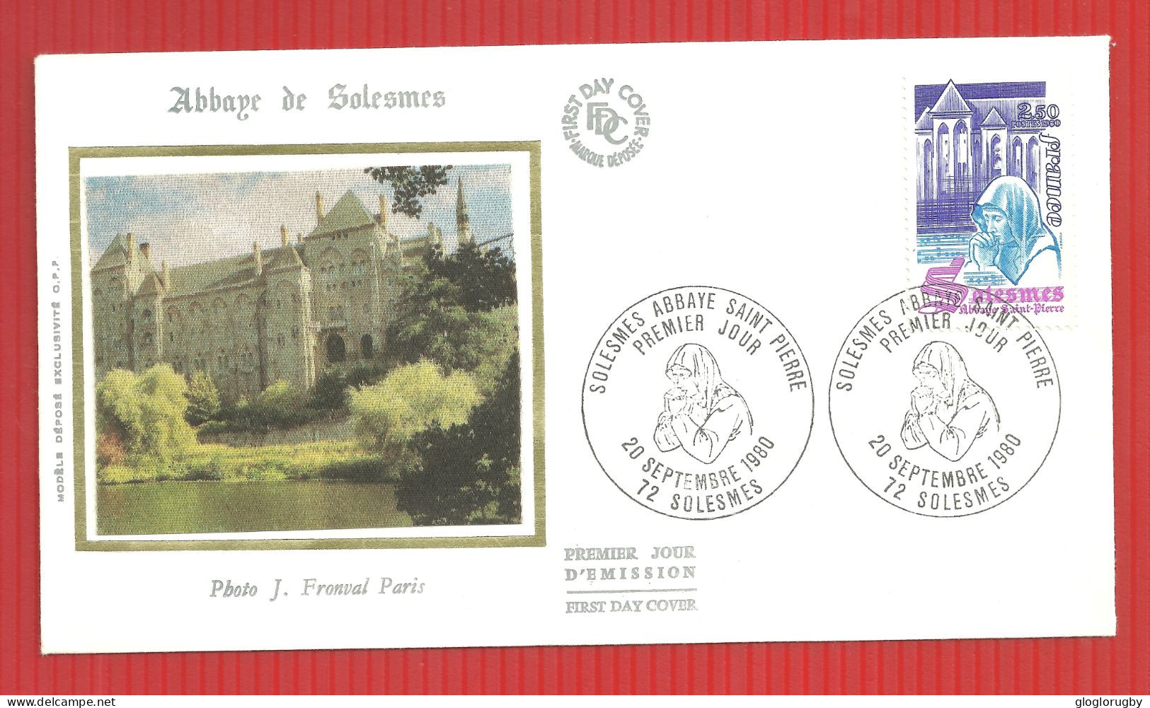 FDC ENVELOPPE  PREMIER JOUR ABBAYE DE SOLESMES 20 09 1980 - Abbazie E Monasteri