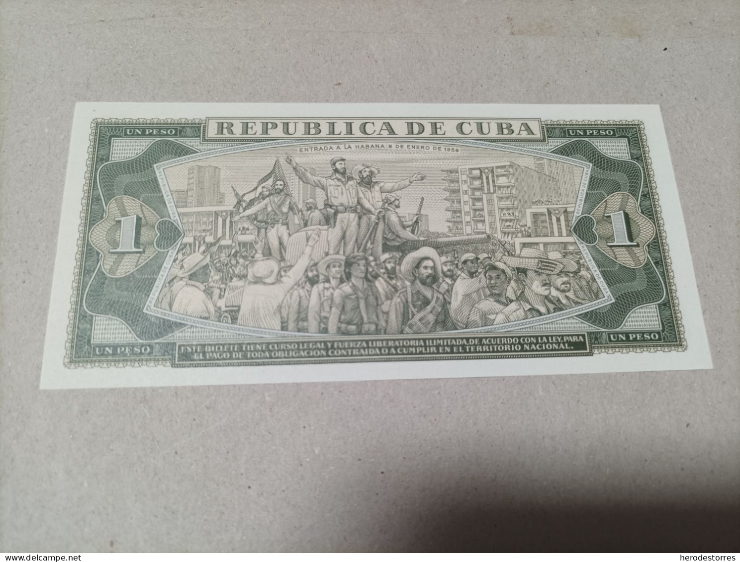 Billete De Cuba De 1 Peso Año 1985, Nº Bajo 062609, UNC - Kuba