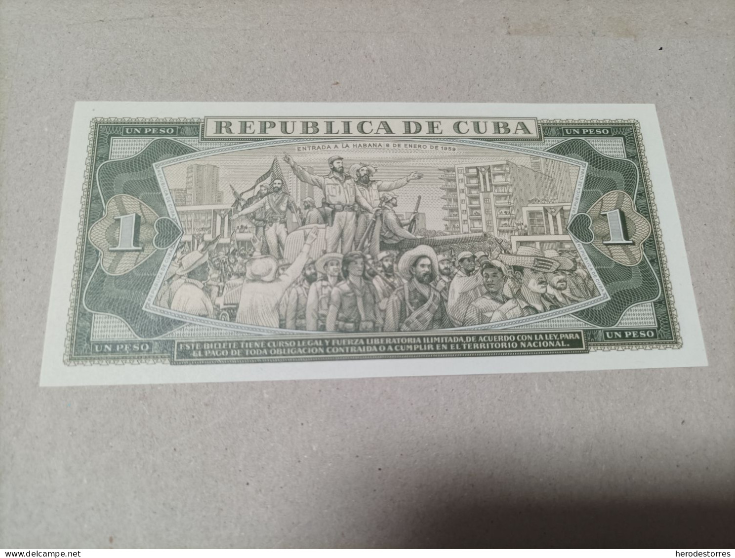 Billete De Cuba De 1 Peso Año 1985, Nº Bajo 062609, UNC - Cuba