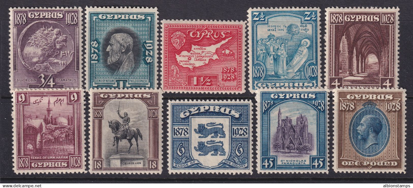 Cyprus, Scott 114-123 (SG 123-132), Mostly MLH - Chipre (...-1960)