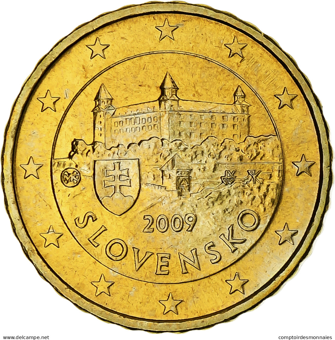 Slovaquie, 10 Euro Cent, 2009, Kremnica, SPL+, Or Nordique, KM:98 - Slovacchia