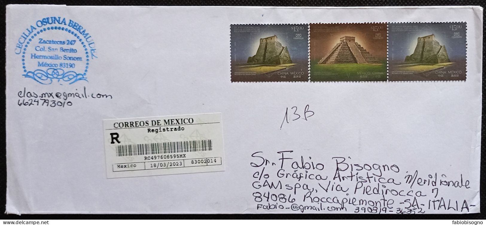 Mexico 18.03.2023 - Registered Letter To Italy - Cartas & Documentos