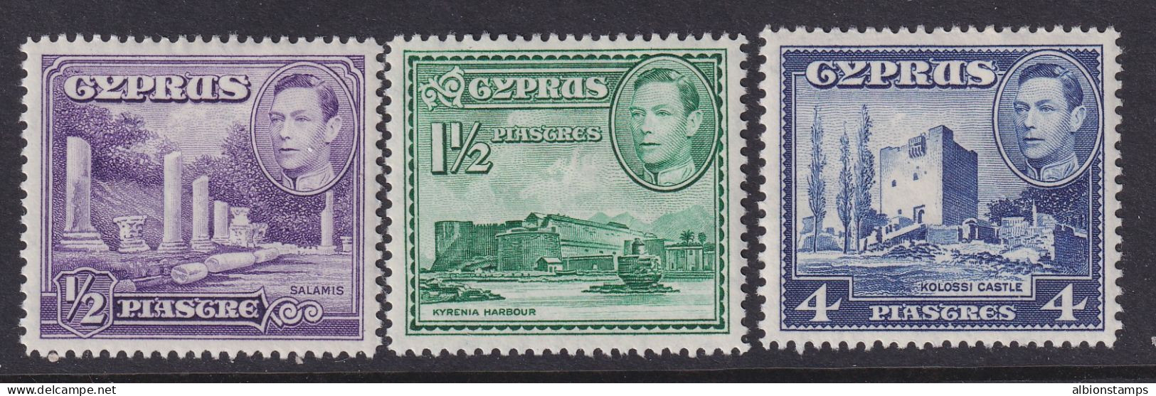 Cyprus, Scott 164-166 (SG 152a, 155ab, 156b), MLH - Chypre (...-1960)