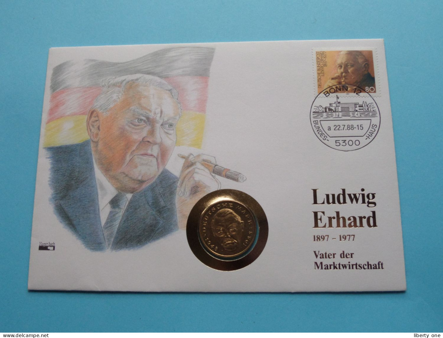 LUDWIG ERHARD 1897-1977 ( 2 DM 1988 D ) Bonn 1988 ( Zie/See Scans ) Numisbrief ! - Herdenkingsmunt