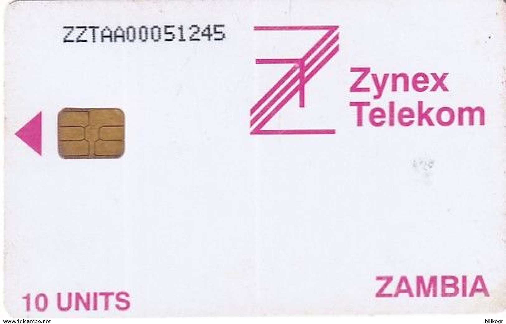 ZAMBIA - Zynex Telecom First Issue 10 Units, CN : ZZTAA, Used - Zambie