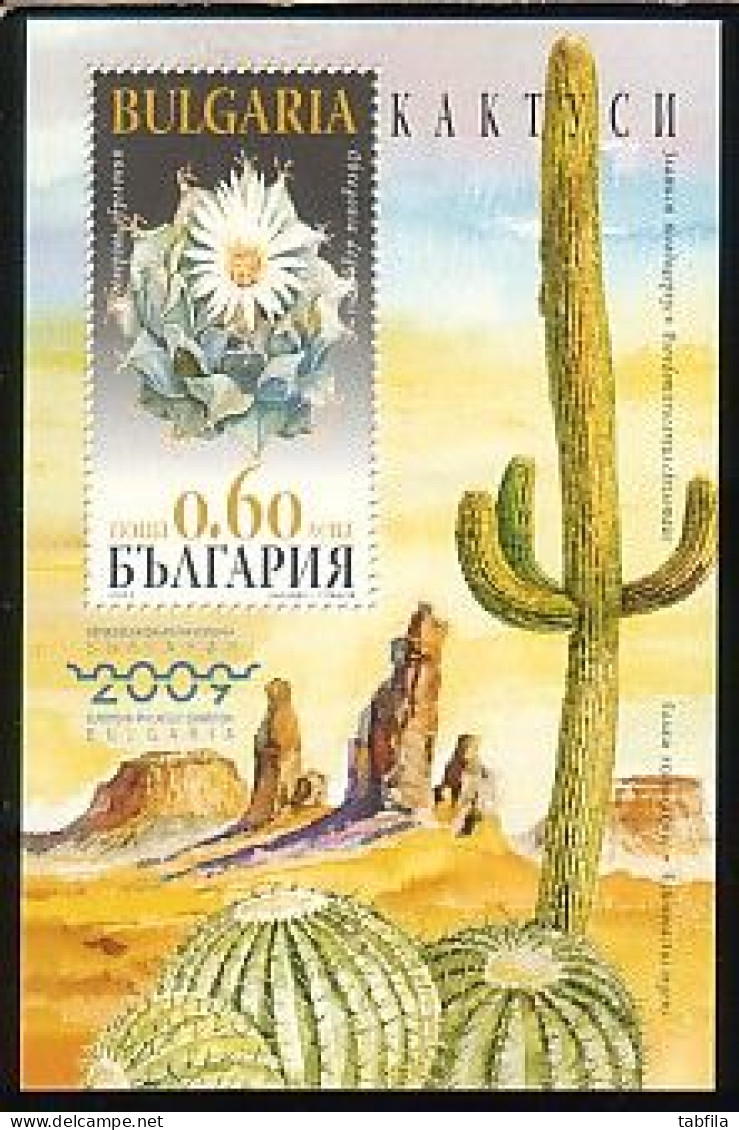 BULGARIA - 2009 - Cactus - Emission Speciale Au Profit D'Exp. Philatelique D'Europe A Sofia - Bl** Non Dent - Ungebraucht