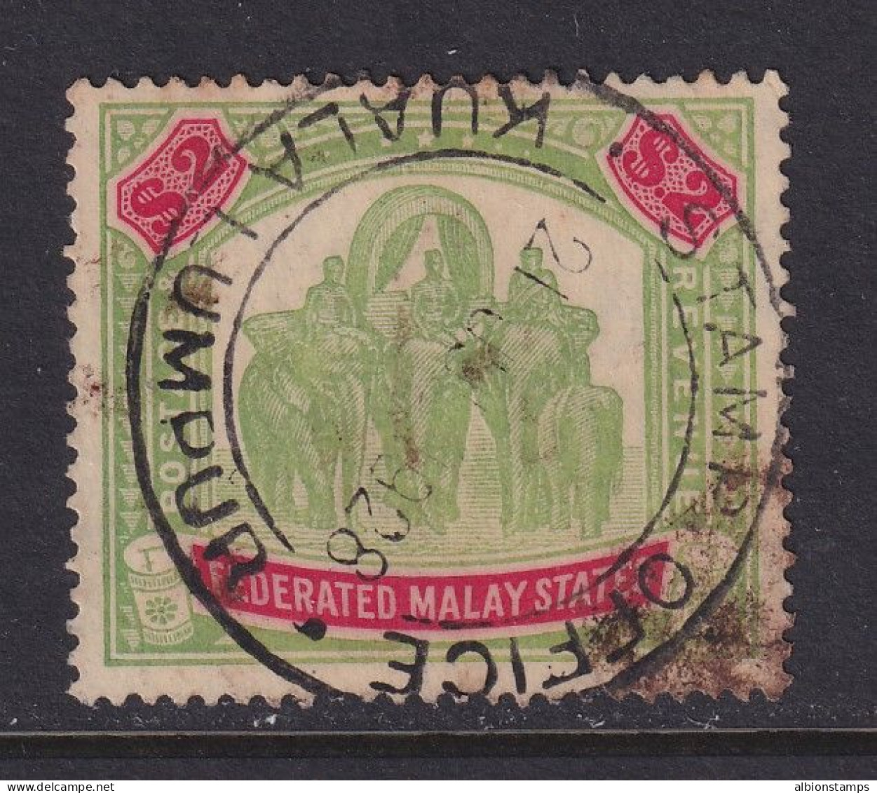 Malaya - Federated States, Scott 74 (SG 78), Used Revenue Cancel (stain) - Federated Malay States