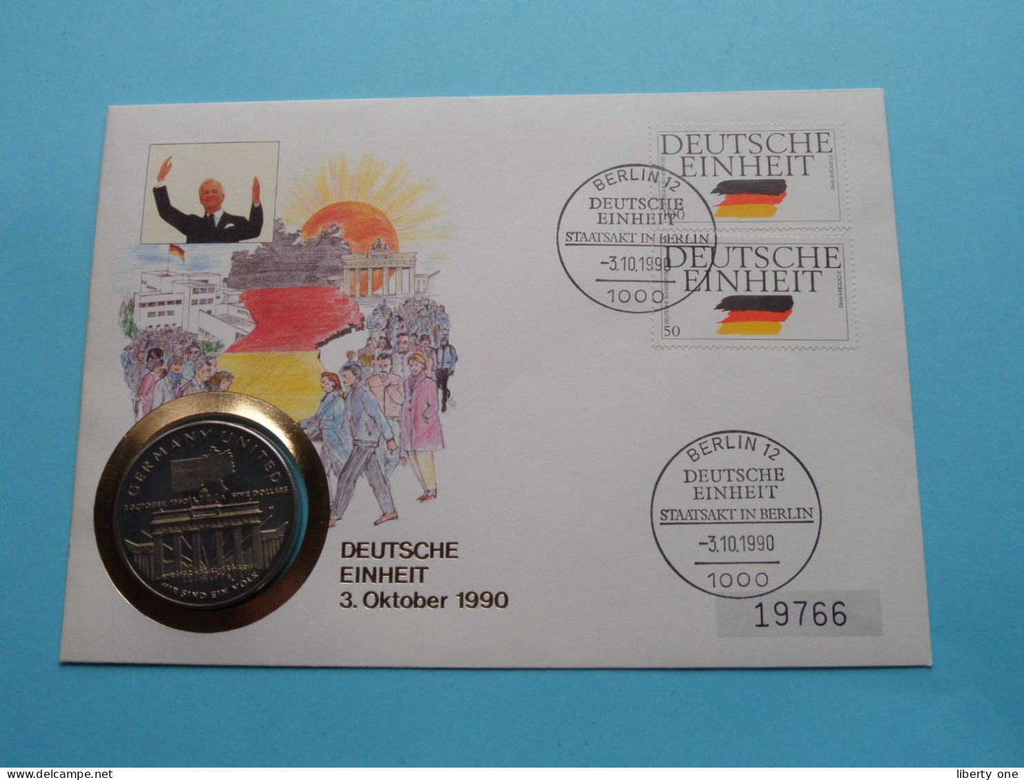 DEUTSCHE EINHEIT 3 Oktober 1990 ( Marshall Islands 5 $ ) Berlin 1990 ( Zie/See Scans ) Numisbrief N° 19766 ! - Otros & Sin Clasificación