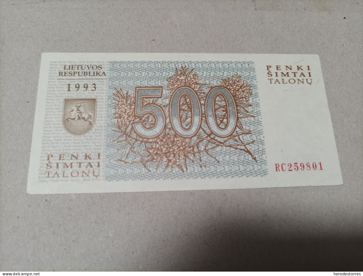 Billete De Lituania De 500 Talonas, Año 1993, UNC - Lithuania