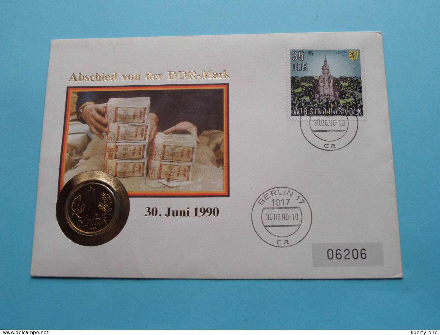 Abschied Von Der DDR-Mark 30 Juni 1990 Berlin ( 1 DM 1982 A ) Numisbrief N° 06206 ( Zie/See Scans ) ! - Herdenkingsmunt