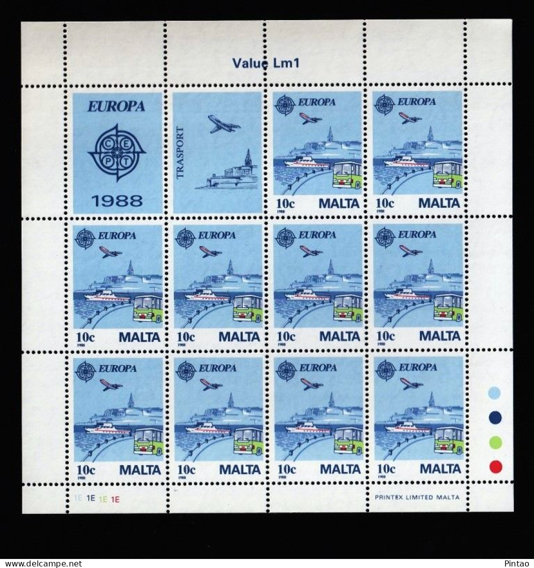 CEPT7621- MALTA 1988- MNH (EUROPA CEPT - TRANSPORTES - COMUNICAÇÕES)_ 2 FM - 1988