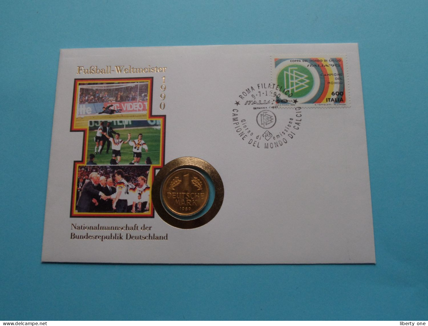 Fussball-Weltmeister 1990 ITALIA ( 1 DM 1989 J ) Numisbrief 1990 ROMA Filatelico ( Zie/See Scans ) ! - Herdenkingsmunt