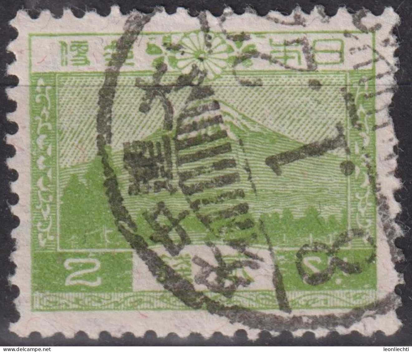 1932 Japan  Kaiser Hirohito (Showa Era ° Mi:JP 177II, Sak:JP 216, Mt Fuji,  Regular Series: Scenery (1926) - Usados