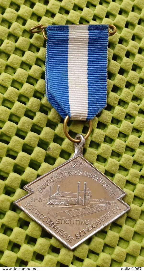 Medaille -   7e.Boortorenwandeltocht Schoonebeek 31-8-1963  -  Original Foto  !!  Medallion  Dutch - Other & Unclassified