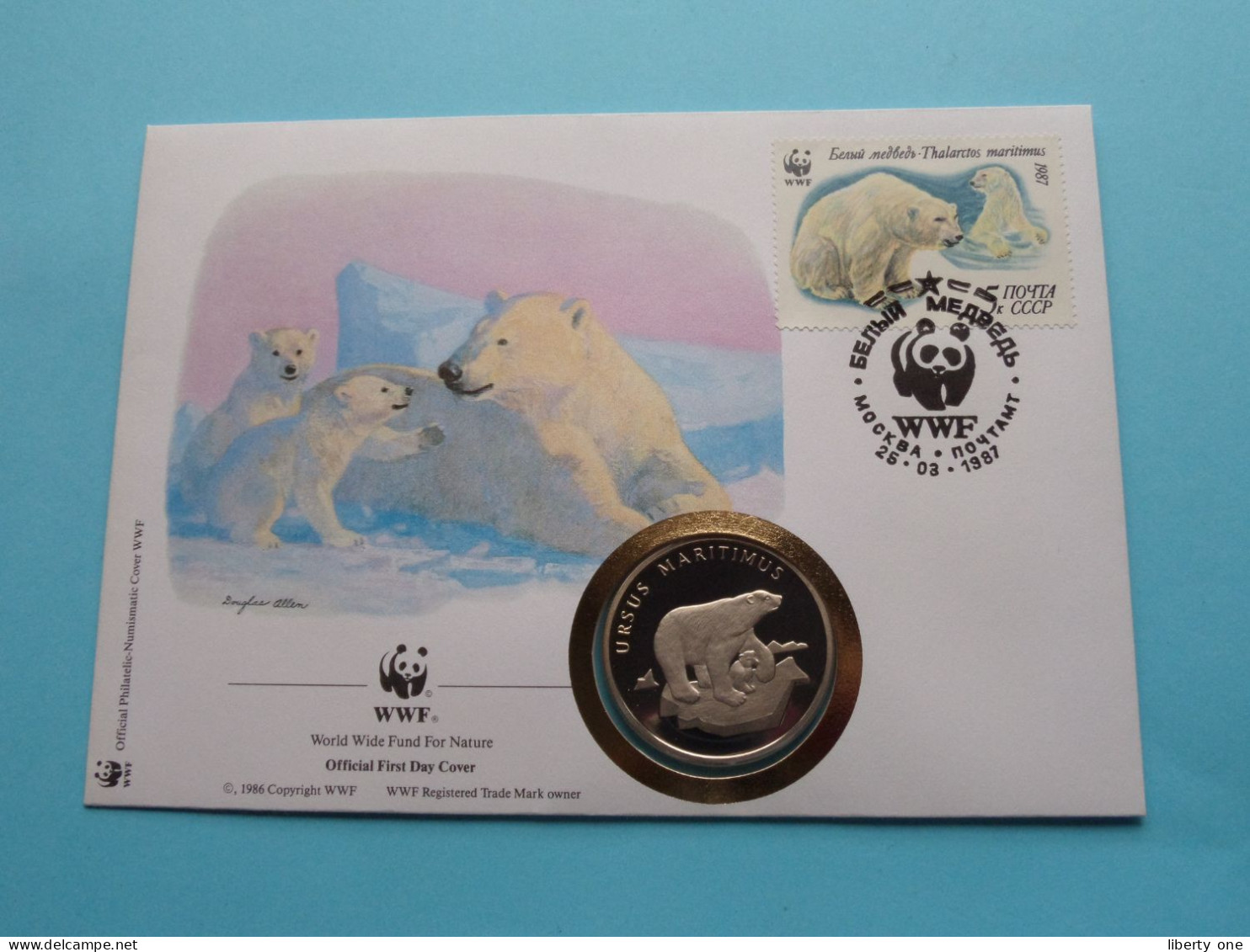 URSUS MARITIMUS WWF 1986 ( Stamp Mockba 1987 ) Numisbrief ( Zie/See Scans ) Numismatic Cover WWF ! - Andere & Zonder Classificatie