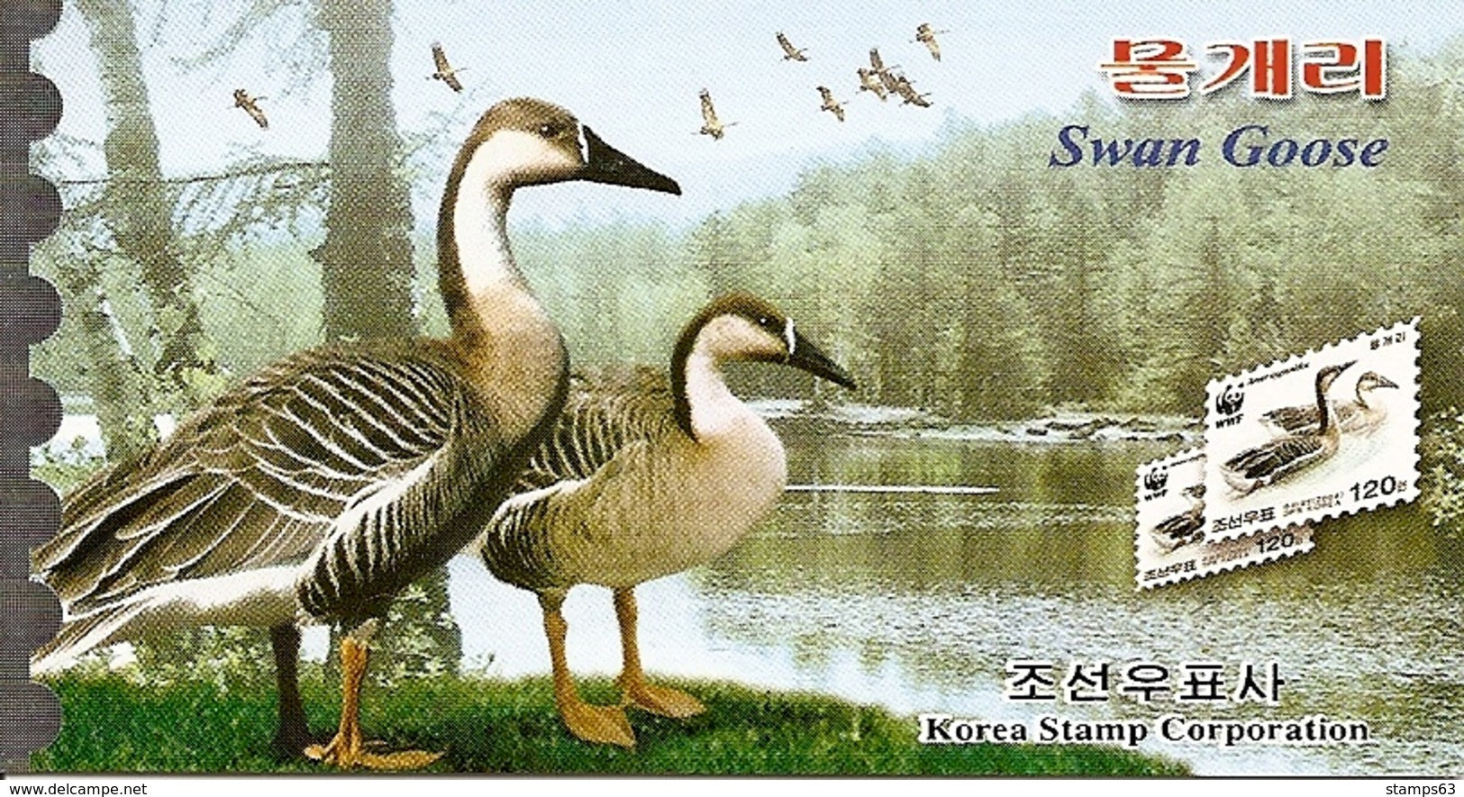 KOREA NORTH (DPR), 2004, Booklet 129,  Swan Goose, WWF-booklet - Korea (Nord-)