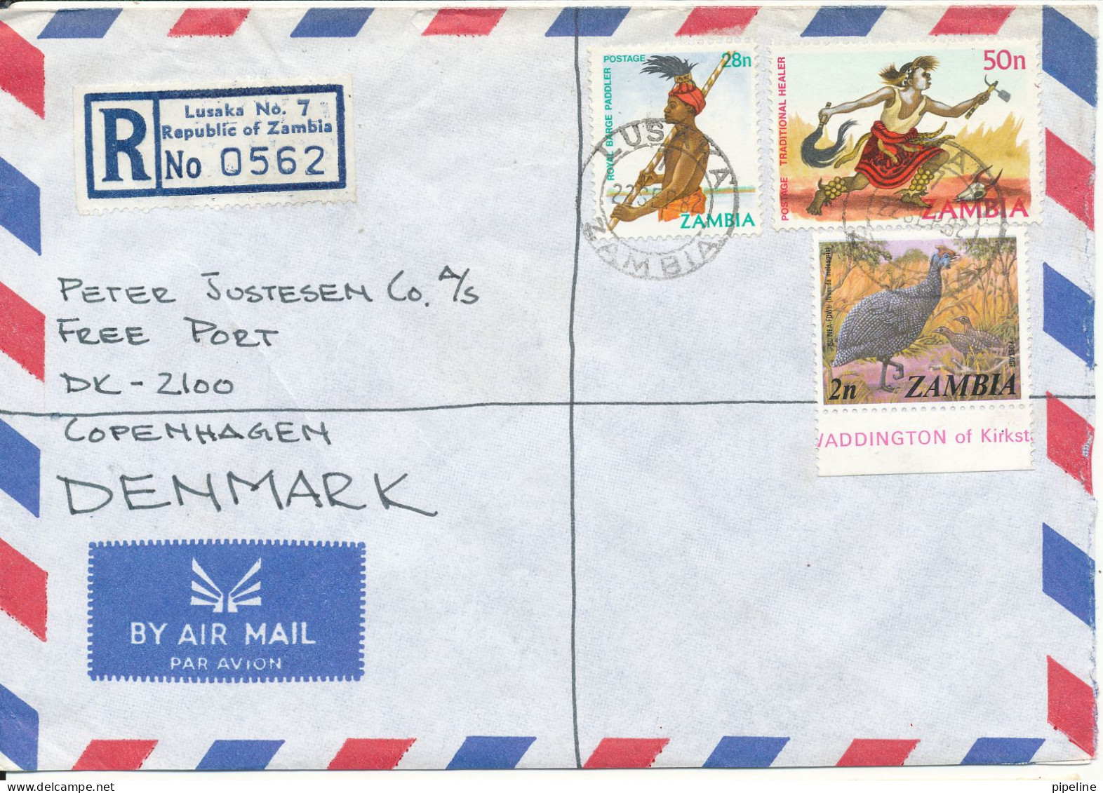 Zambia Registered Air Mail Cover Sent To Denmark 22-9-1982 Topic Stamps - Zambia (1965-...)