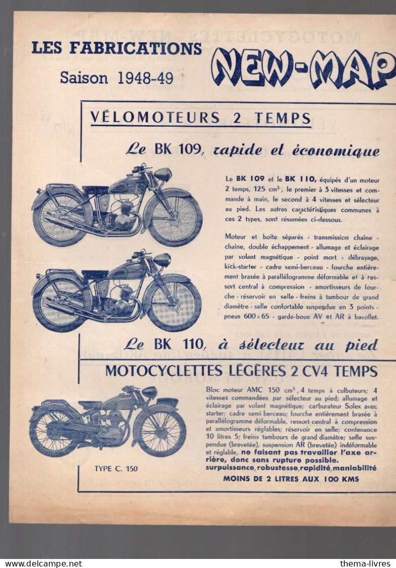 Lyon   (moto) Circulaire Motocyclettes   NEW MAP  Saison 1948-49   (PPP46404) - Motor Bikes