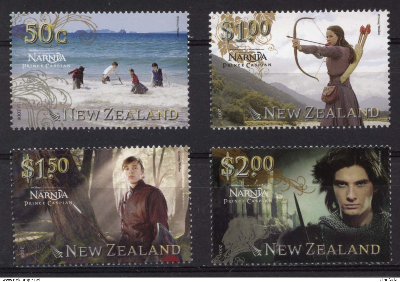 NOUVELLE ZELANDE NARNIA 2, Prince Caspian. The Chronicles Of Narnia. 2008. 4 Timbres Neufs**. Mints**. Cinema, Film, Mov - Unused Stamps