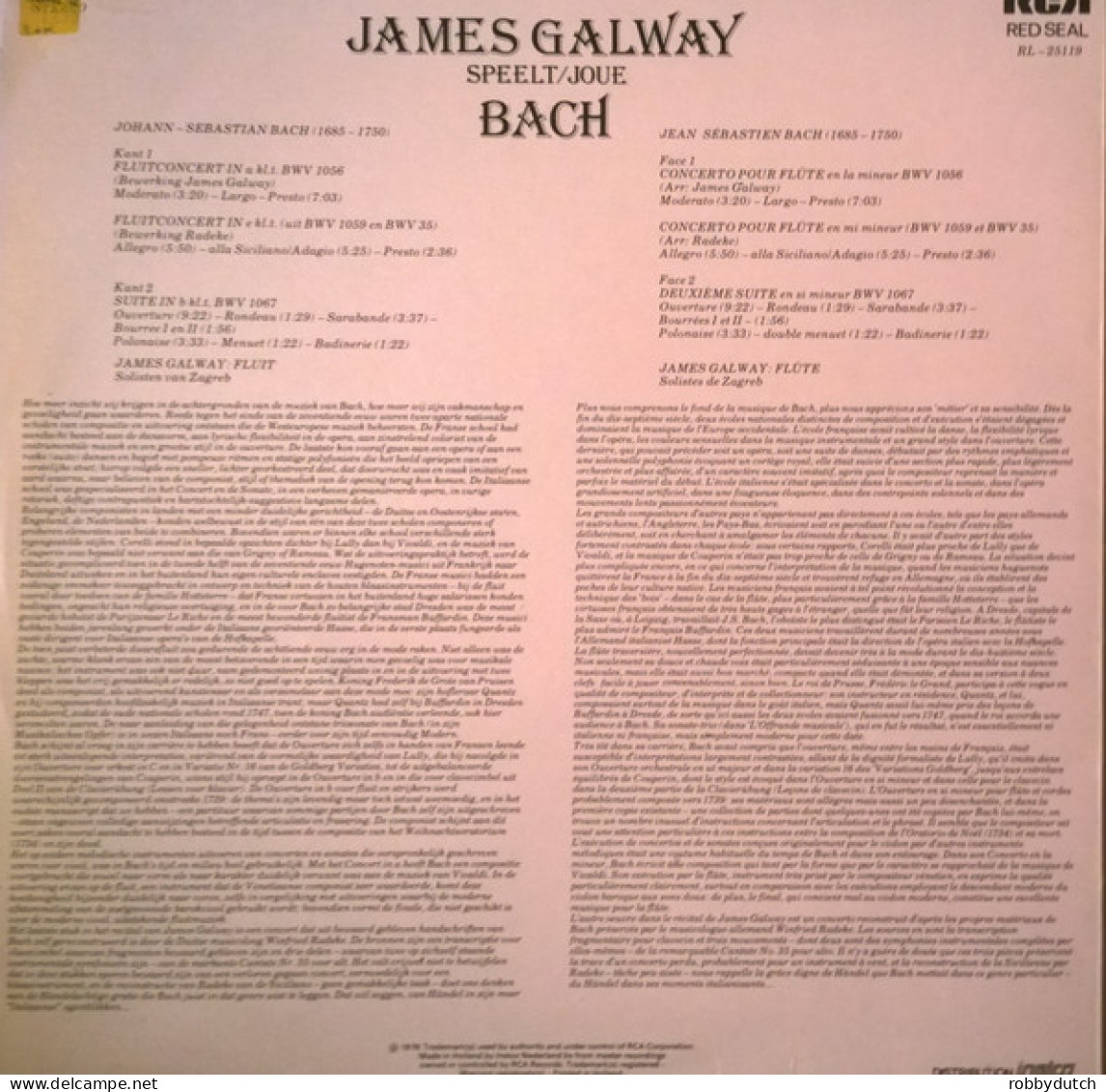 * LP *  JAMES GALWAY SPEELT BACH (J.S. BACH FLUITCONCERTEN) (Holland 1978 EX) - Instrumental