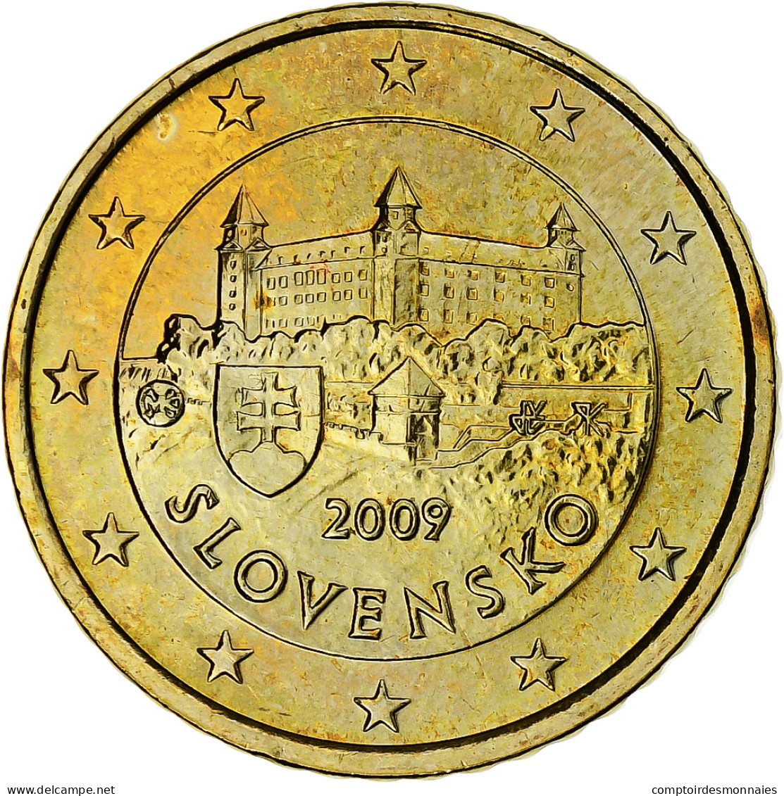 Slovaquie, 50 Euro Cent, 2009, Kremnica, SPL+, Or Nordique, KM:100 - Slovacchia