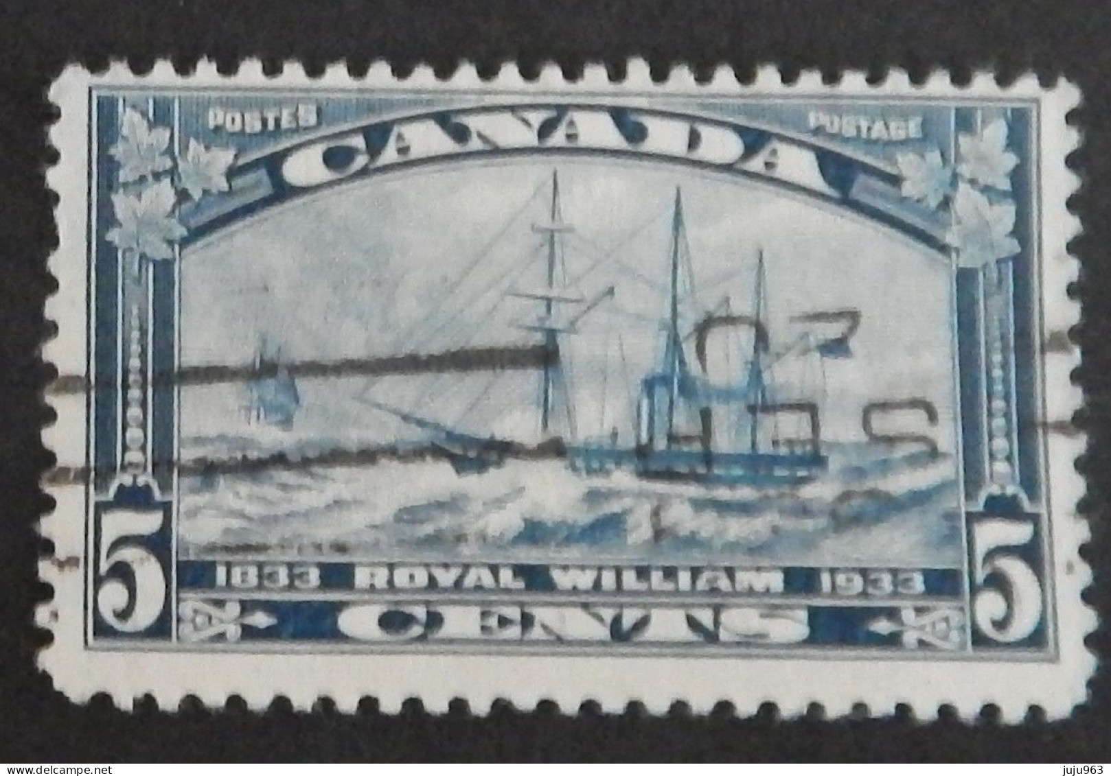 CANADA YT 169 OBLITERE "VOILIER LE ROYAL WILLIAM" ANNÉE 1933 - Oblitérés