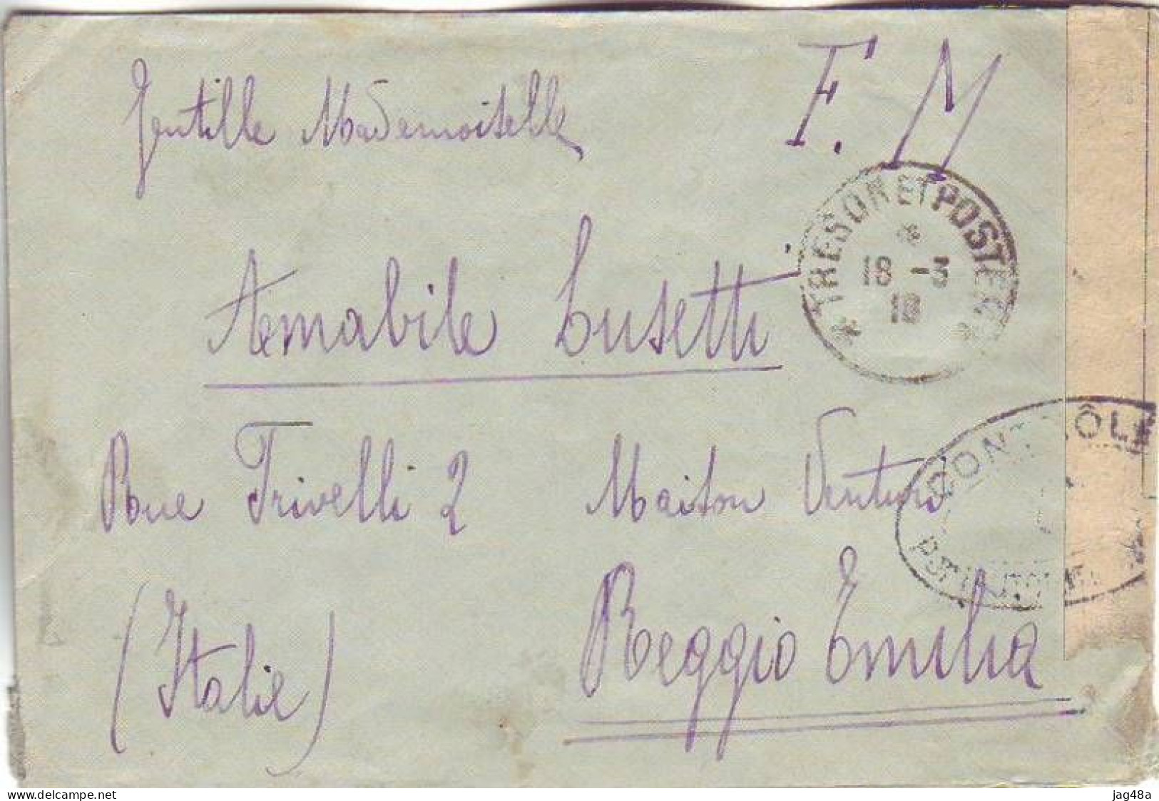 ITALY. 1918/Feld Post, Free Franking Envelope/censored. - Trentin