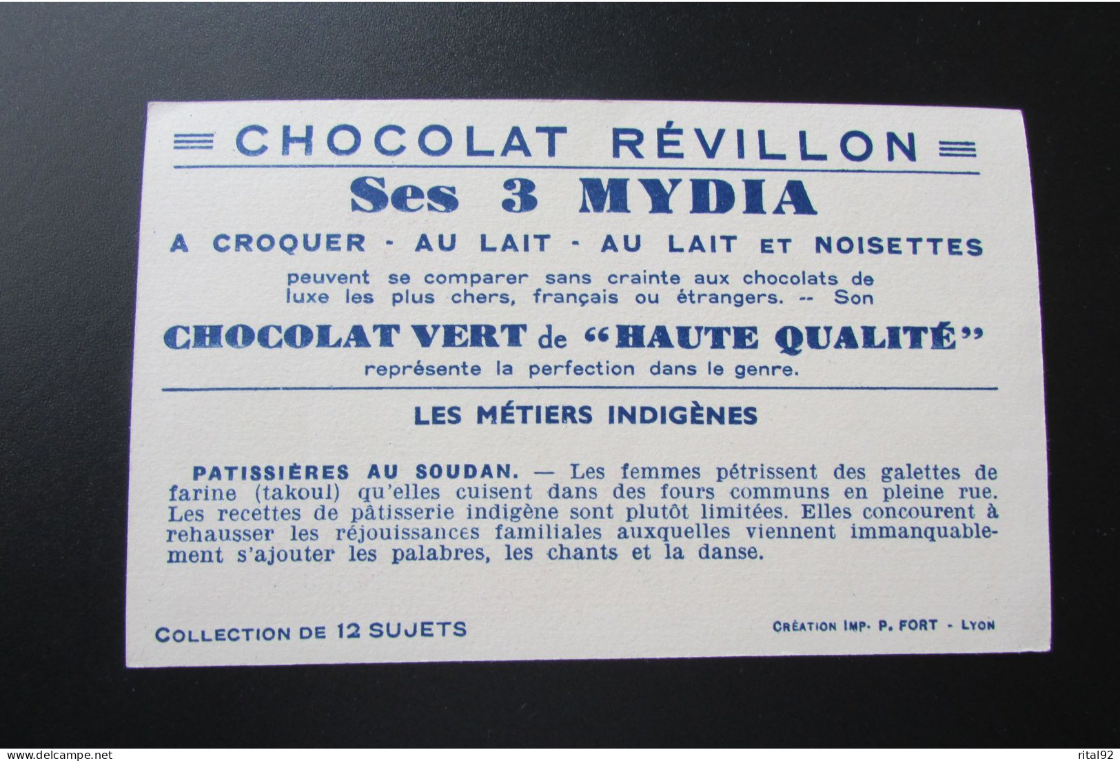 Chromo "Chocolat REVILLON" - Série "Les Métiers Indigènes" - Revillon