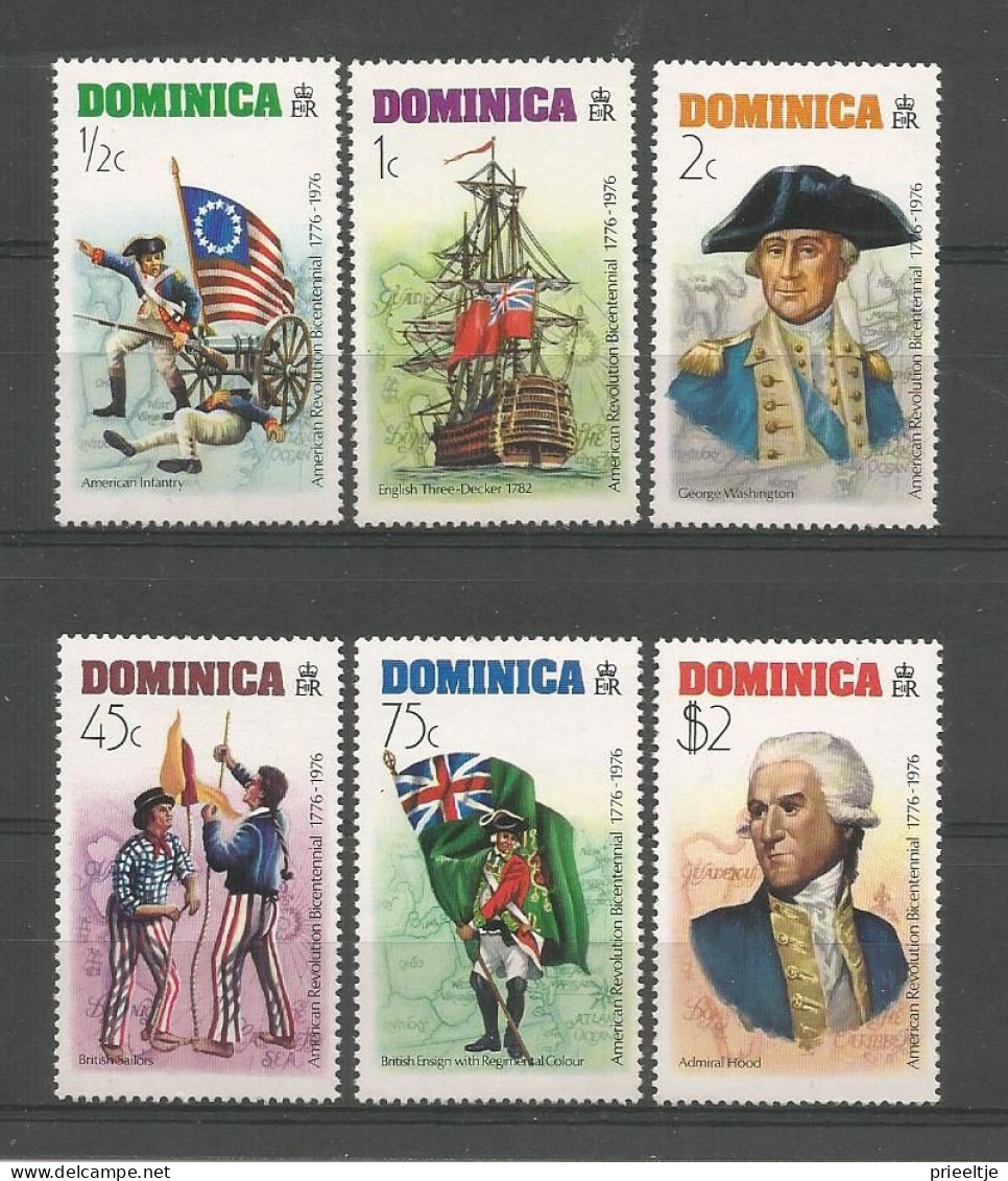 Dominica 1976 U.S. Bicentenary Y.T. 465/470 ** - Dominica (...-1978)