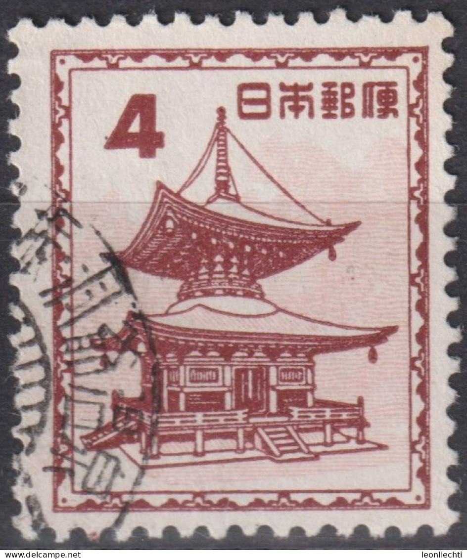 1952 Japan Kaiser Hirohito (Showa Era) ° Mi:JP 587, Sn:JP 559, Yt:JP 507, Ishiyama Temple's Tahōtō Pagoda - Ōtsu, Shiga - Used Stamps
