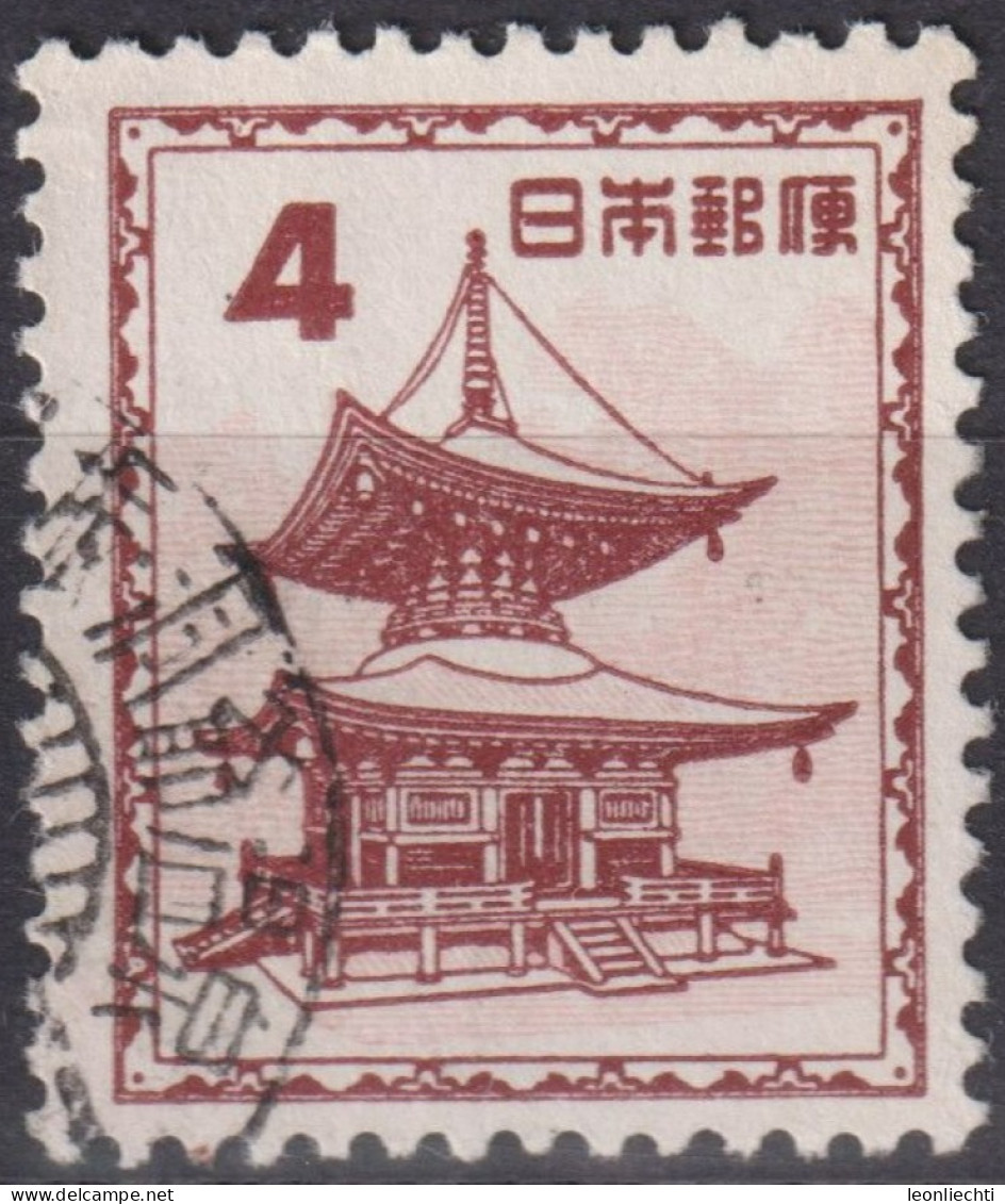 1952 Japan Kaiser Hirohito (Showa Era) ° Mi:JP 587, Sn:JP 559, Yt:JP 507, Ishiyama Temple's Tahōtō Pagoda - Ōtsu, Shiga - Usati