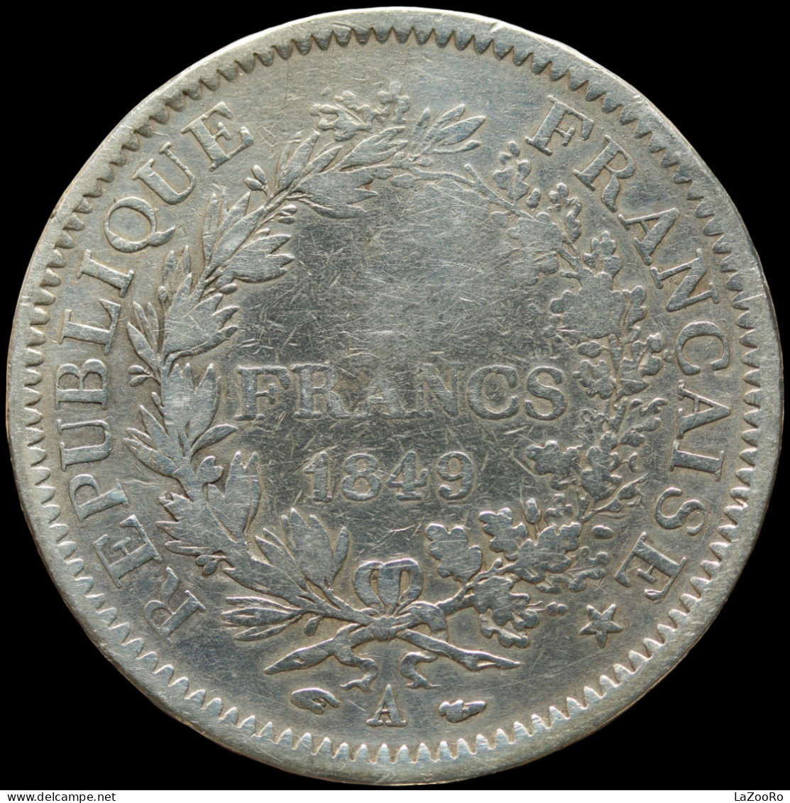 LaZooRo: France 5 Francs 1849 A F / VF - Silver - 5 Francs