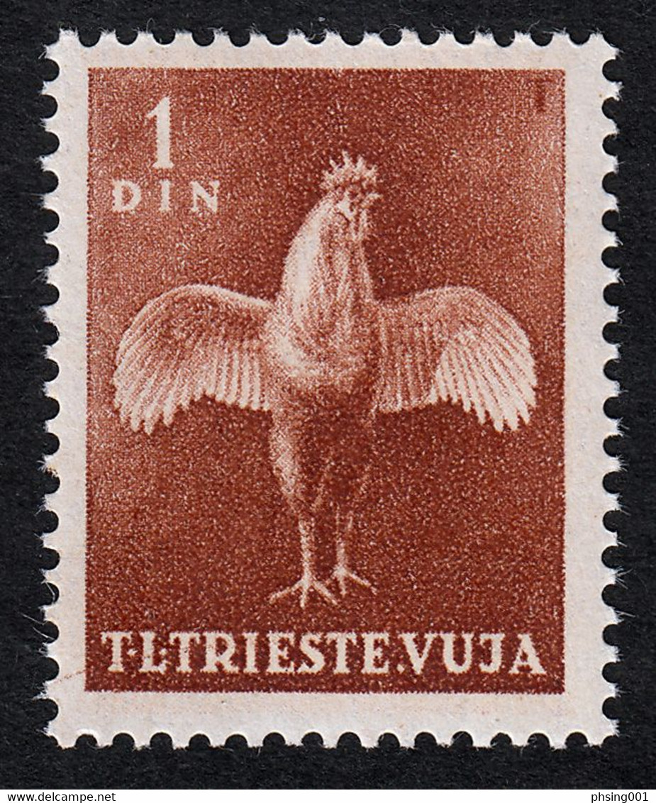Trieste Zone B STT VUJA 1951 Italia Yugoslavia Slovenia Fauna Animals Farm Rooster MNH - Otros & Sin Clasificación