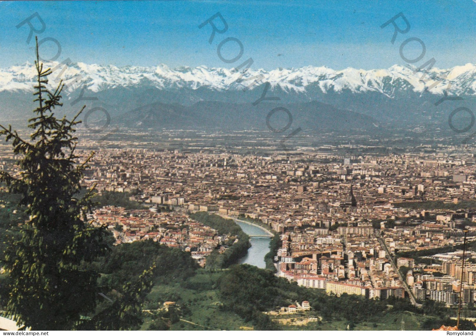 CARTOLINA  B15 TORINO,PIEMONTE-PANORAMA-STORIA,CULTURA,MEMORIA,RELIGIONE,IMPERO ROMANO,BELLA ITALIA,VIAGGIATA 1976 - Multi-vues, Vues Panoramiques