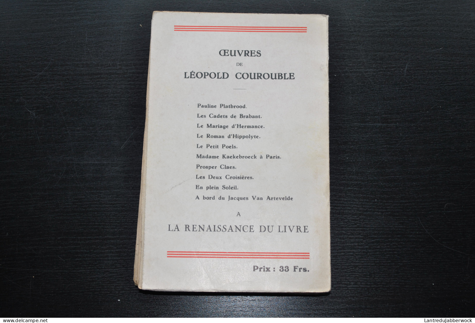 COUROUBLE Léopold LA FAMILLE KAEKEBROECK MOEURS BRUXELLOISES La Renaissance Du Livre 1944 Préface Eugène Demolder - Autori Belgi